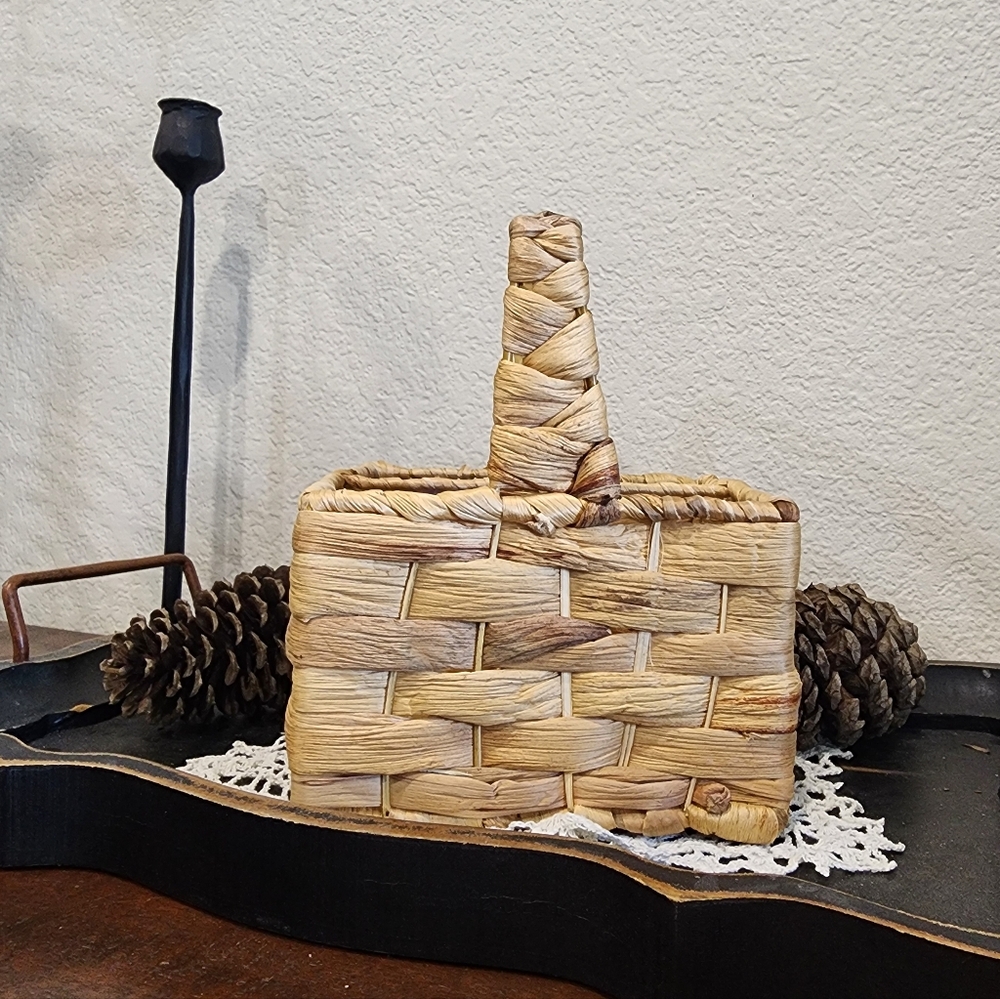 Hyacinth Woven Kitchen Utensil Bottle Caddy Basket Organizer Williams Sonoma